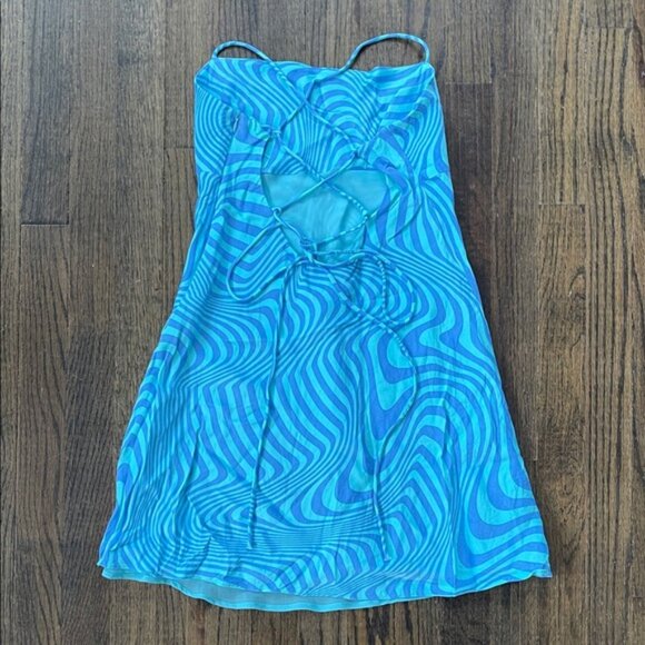 Zara Blue Swirl Mini Dress - Picture 3 of 4